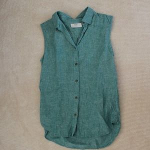 Uniclo Green Short Sleeve Blouse